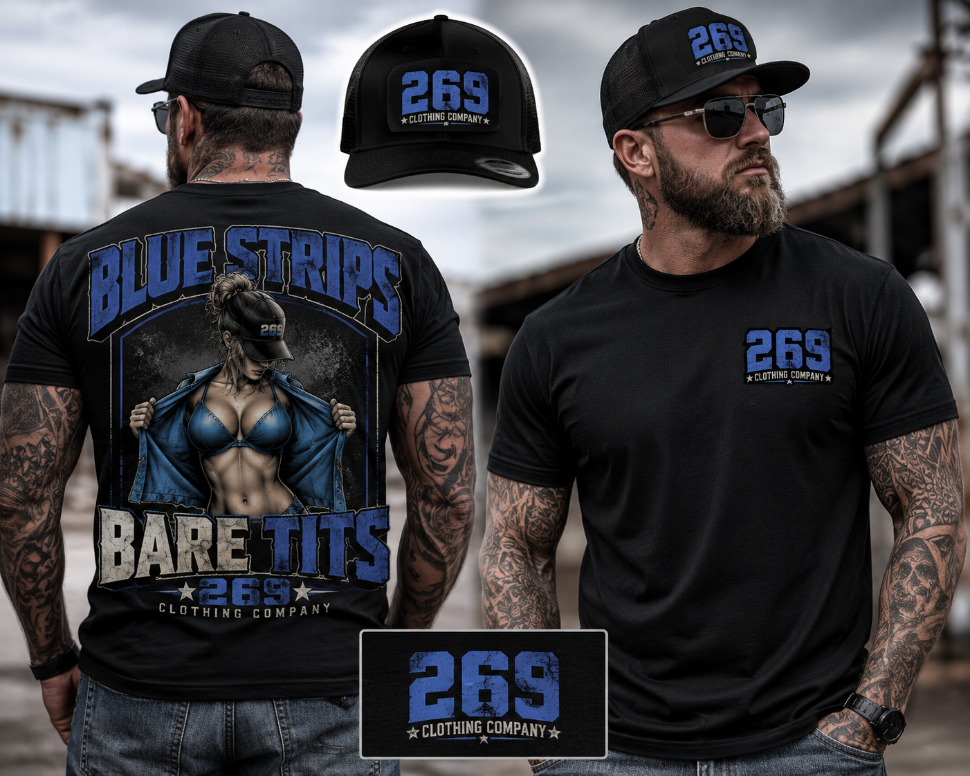 Men wearing 269 Clothing Company merchandise
